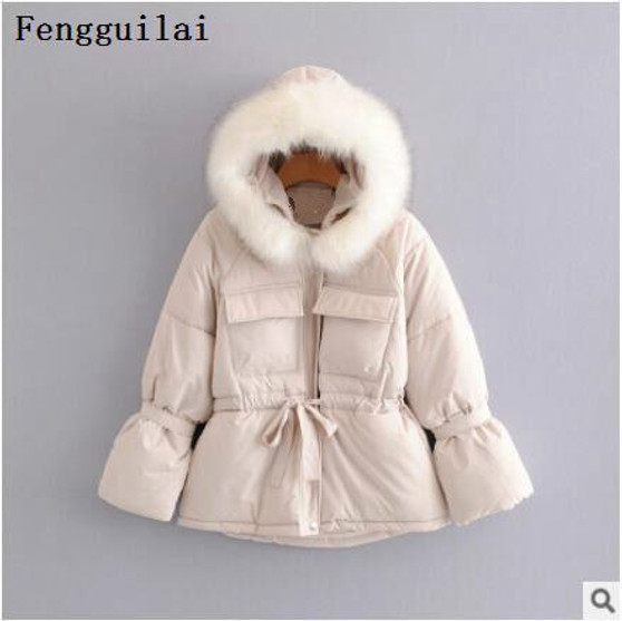 Women Winter Short Jacket Mujer Hooded Parkas Winter Coat Women Loose Parka Fur Collar Cotton Padded Jackets