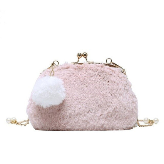 Plush Pearl Chain Lady Messenger Bag Fashion Lady Shoulder Bag 2020 Trend Women Purses