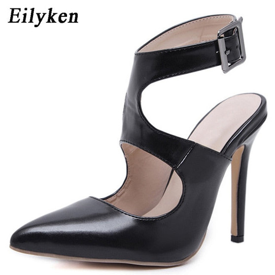 Eilyken 2020 New Design Autumn High Heels Pumps Sandals 12.5CM Fashion Pointed Toe Buckle Strap Gladiator Thin Heel Woman Shoes