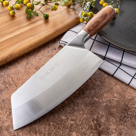 SHUOJI 4Cr13 Chef Knife 7 inch Chinese Kitchen Knives Meat Fish Vegetables Slicing Knife Super Sharp Blade Rosewood Cleaver