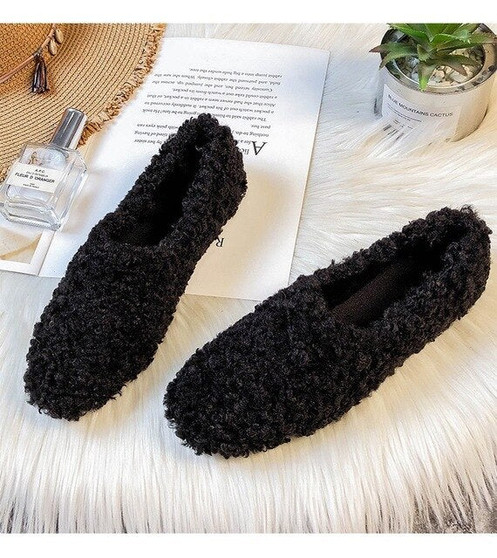 Foldable Fur Home Shoes Women Flat Loafers Slip On Ladies Furry Ballet Flats Round Toe Winter Indoor Moccasins Plus size 35-43