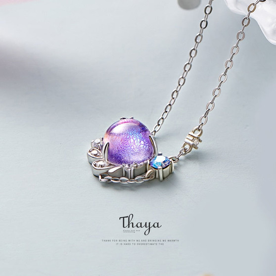 Thaya Classic 925 Sterling Silver Bracelet Dream Purple Color Gemstones Bracelet for Woman Elegant Special Jewelry