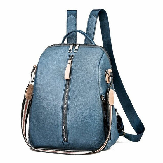 ACELURE Solid Color PU Leather Soft Shoulder Strap Backpacks for Women Fashion Soft Handle Bags Casual High Capacity School Bags