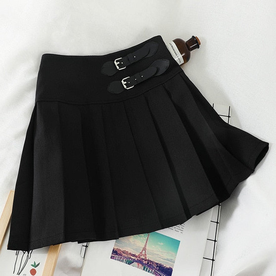 HELIAR Women Bandage Skirts Grey Pleated MINI Skirts Spring A-line Mini Wide Leg Saches Cargos Skirts 2020 Spring Sexy Skirts