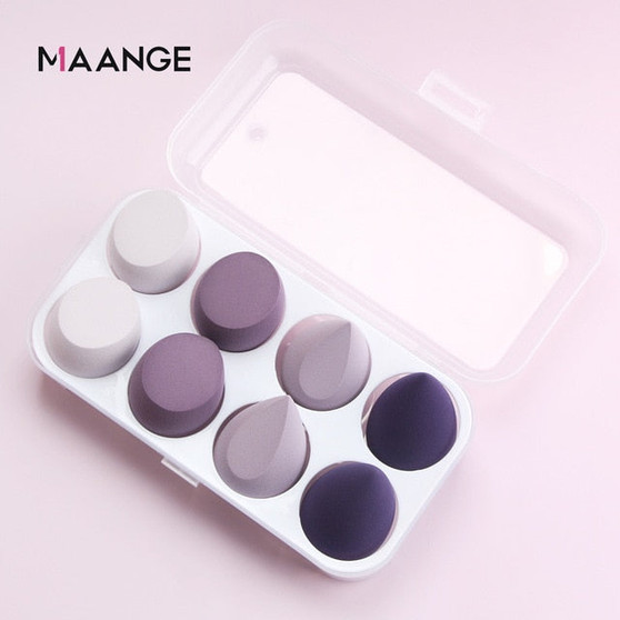 8Pcs Cosmetic Puff Powder Puff With Box Women's Makeup Foundation Sponge Beauty To Make Up Tools & Accessories Water-drop Shape