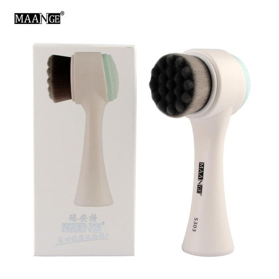 Double Side Skin Cleaner Face Washing Cleaning Brush Manual Control Exfoliator Pore Massager Facial Body Cleaning Beauty Brush