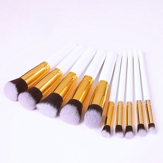 New Arrival 10 pcs/set Makeup Brush Kit Cosmetics Foundation Blending Blush Makeup Tool Face Beauty Make up Brush Set