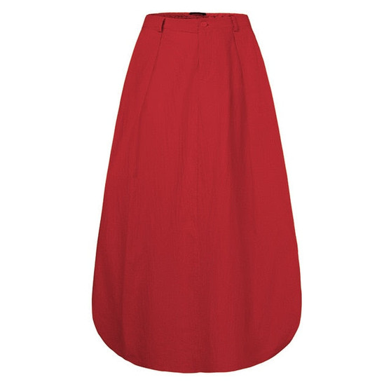 2020 Vintage Summer Skirts ZANZEA Women High Waist Solid Cotton Linen Skirt Saia Female Beach Maxi Long Skirts Jupe Faldas 5XL 7