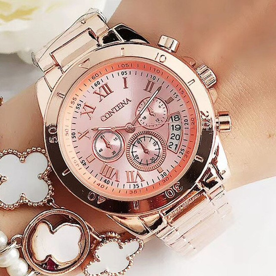 8 Colors Women Watches Couples Quartz-watch Ladies Gold Wrist Watch Men Clocks Original Luxury Brand Contena Geneva Watches