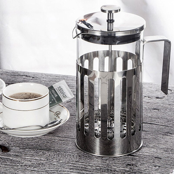 Stainless Steel French Presses Coffee Pot Borosilicate Glass Liner Filter Cup Coffee Pot Household Tea Maker Coffee Maker