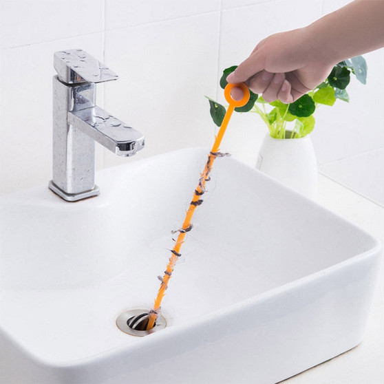 1PC Kitchen Sink Cleaning Hook Sewer Dredging Spring Pipe Hair Dredging Tool Removal Sink Cleaning Tool With 47.5CM