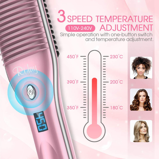 Portable Electric hot Hair Straightening Comb