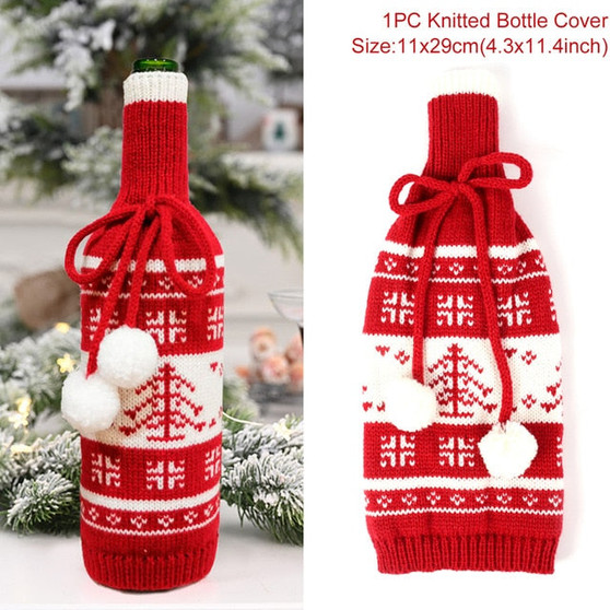 Christmas Wine Bottle Cover Merry Christmas Decor For Home 2020