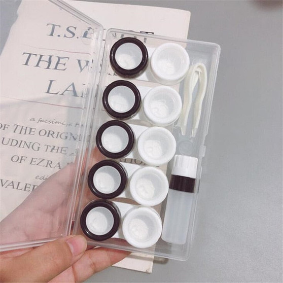 6 Pairs Contact Lens Case Eye Contact Lens Box Women Travel Contact Lenses Case Leakproof Container Lenses Box for Display Box