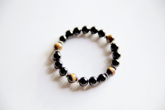 Black Onyx & Tiger's Eye Bracelet