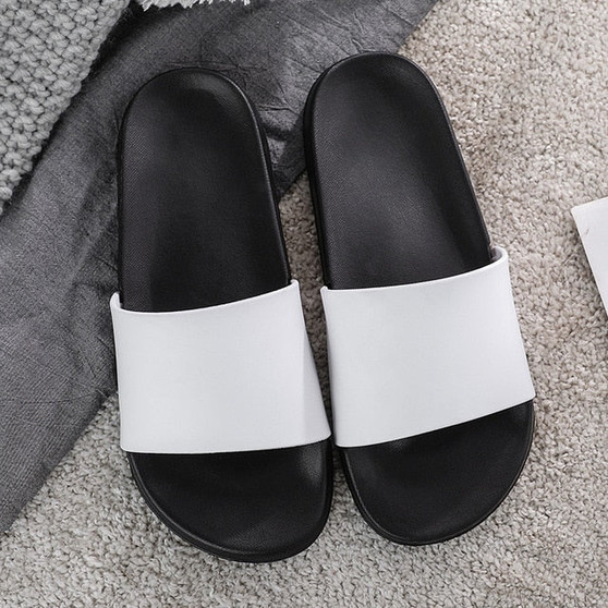 Women Slippers Shoes Casual Slip On Unisex Black Slides