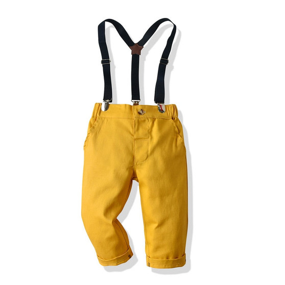 Tem Doger Boy Clothing Sets Long Sleeve Plaid Shirts+Overalls 2PCS