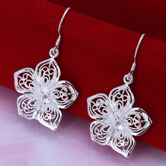 925 Jewelry Sterling Silver Earrings For Women Flower Earrings