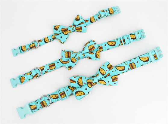 Fast Food Dog Collar w/ Detachable Bow