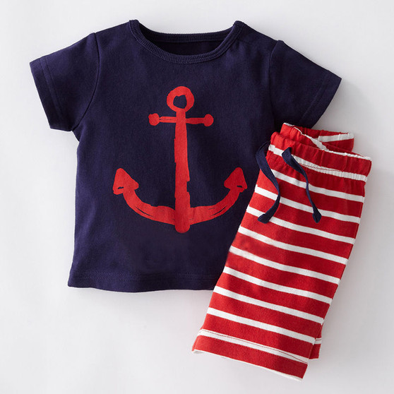 T Shirts and Stripped Shorts ) - Various Colors & Styles - (12M - 5Y)