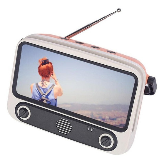 Retro Mini Bluetooth Speaker Mobile Phone Movies TV Holder Music Player Portable Wireless Sound Box for U Disk TF Card