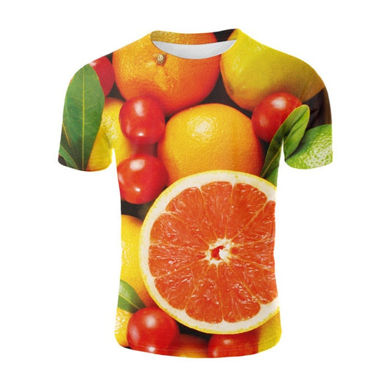 3D Fruit Print Summer Casual T-Shirts