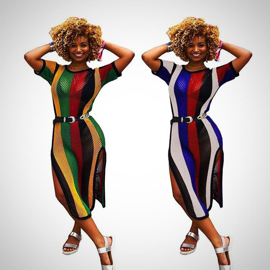Colorful Vertical Striped Dress