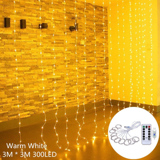 Curtain Fairy String Light LED Christmas Decorations for Home Garland Xmas Light Christmas New Year 2021 Navidad Ornament Gift