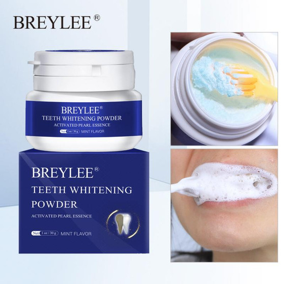 BREYLEE Teeth Whitening Powder Toothpaste Dental Teeth Cleaning Oral Hygiene Remove Plaque Tooth Whiten Brighten Powder TSLM1