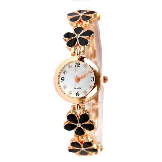 Wrist Watches for Women Rhinestone Flower Band Round Dial Analog Quartz Wristwatch Women Wristwatches for Ladies montre femme