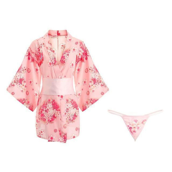 Japanese Kimono Bathrobe Sexy Satin Robe #JU2970