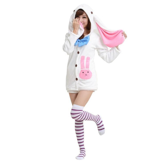 Hatsune Miku Rabbit Pajama Costume Vocaloid Cosplay #JU2676