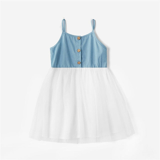 Mother Daughter Lace Dresses 2020 Summer Family Clothing Mom and Daughter Dress Matching Family Outfits Dress for Kids and Women