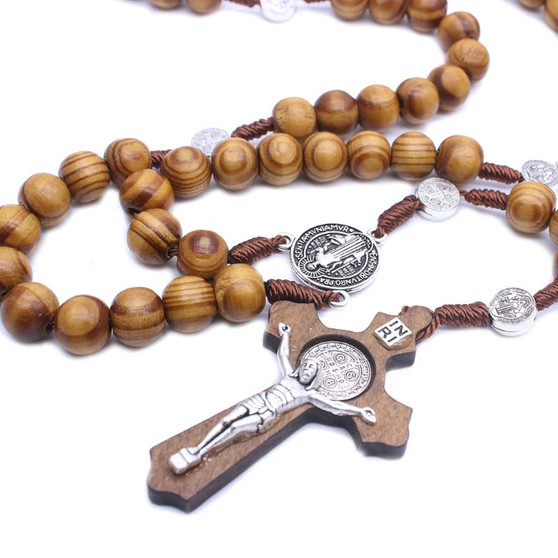 Round Bead Catholic Rosary Necklace
