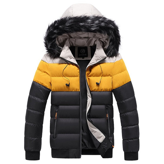 Winter Jacket Men 2020 Fashion Fur Collar Male Padded Parka Mens Patchwork Thick Jackets and Coats Man Windbreaker Parkas M-5XL