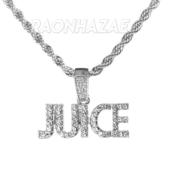 Iced Gold / Silver Buddha Pendant w/ 5mm Franco Chain / JUICE Pendant w/ 4mm Rope Chain Set