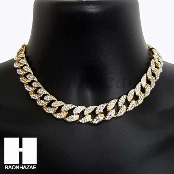 Hip Hop Premium Round Medusa Miami Cuban Choker Tennis Chain Necklace C