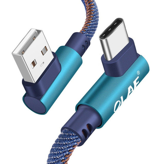 OLAF 2m USB Type C 90 Degree Fast Charging usb c cable Type-c data Cord Charger