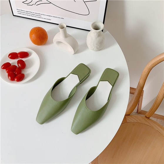 Fashion Pointed Toe Mules Summer Women Slippers