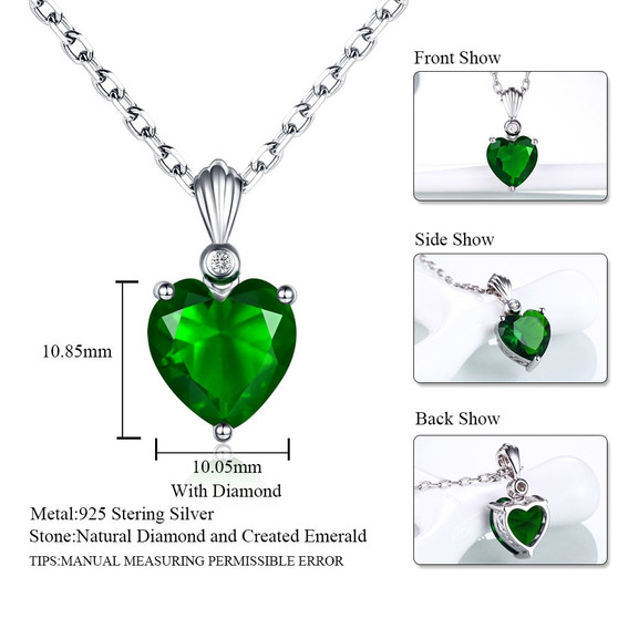 Sterling Silver Emerald Pendant