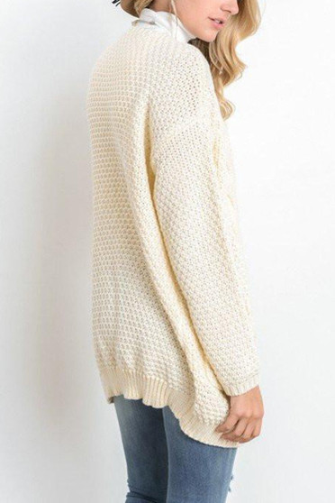 Women Knitted Cardigan Sweater With Pockets