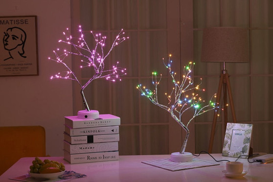GARLAND FAIRY LIGHT TREE SPARKLY TREE LED NIGHT LIGHT Christmas Holiday LAMP