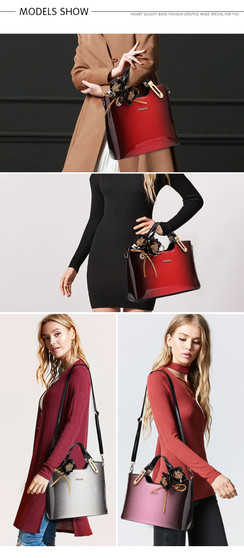 2020 New Women Patent Leather Handbags Designer High Quality Women Messenger Bag Luxury Ladies Shoulder Bag Fashion Flowers Tote