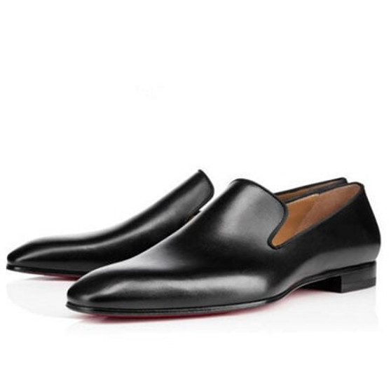 Top quality men Concise casual shoes Own Brand Red Bottoms Dandelion Flats Black Patent Leather shoes