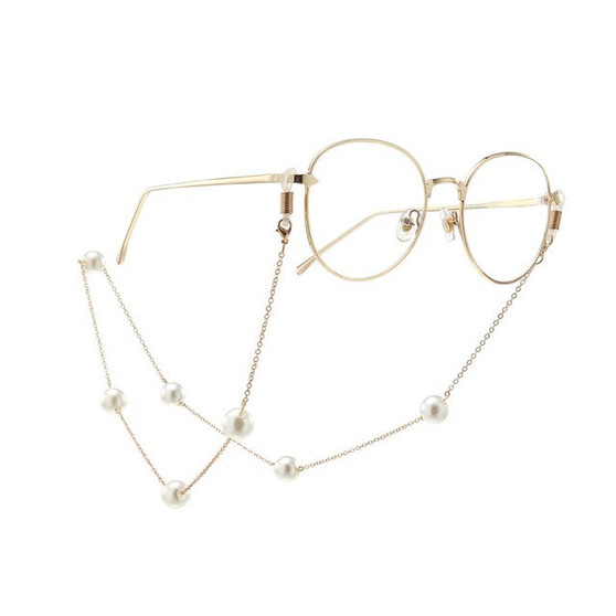 Fashion Pearl Beaded Eyeglass Chain Holder Sunglass Holder Strap Eyewear Retainer Lanyard Cord