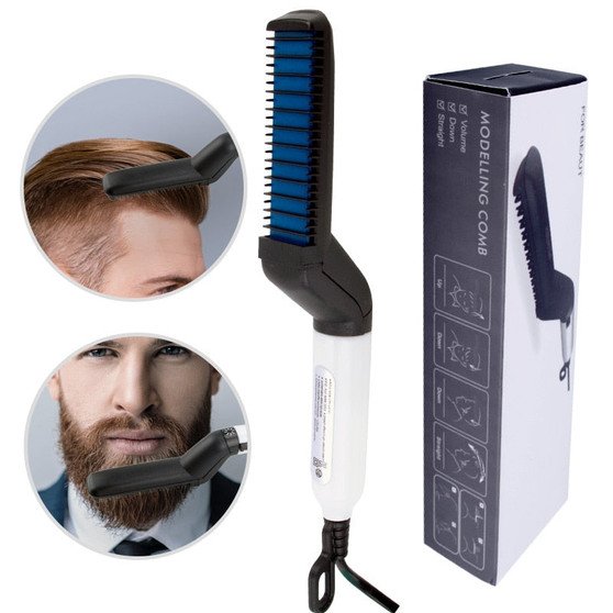 Multifunctional Hair and Beard Straightener Brush