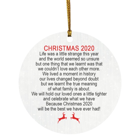 Christmas 2020 the best year ever Circle Ornament