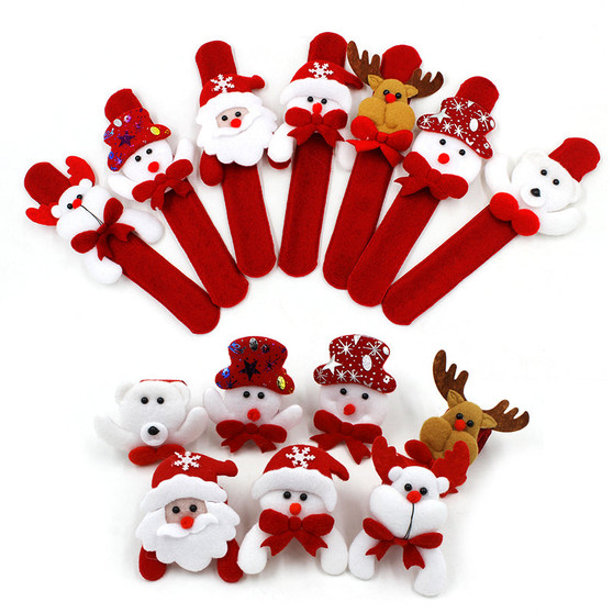 Christmas Patting Circle Bracelet Decoration for Xmas Children Gift Santa Claus Snowman Deer New Year Party Toy Decor