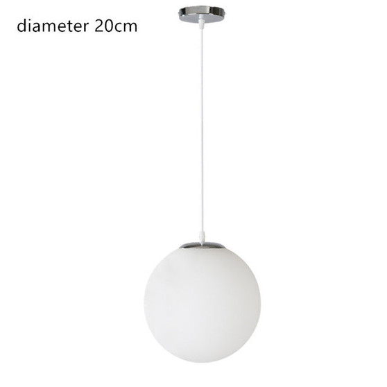 Modern white glass globe pendant lamp hotel restaurant bar kitchen islands ball round hanging light decoration E27 light fixture