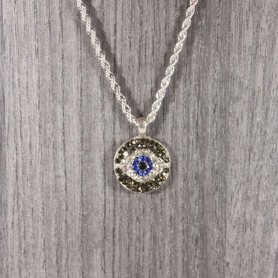 Crystal Eye Pendant Necklace